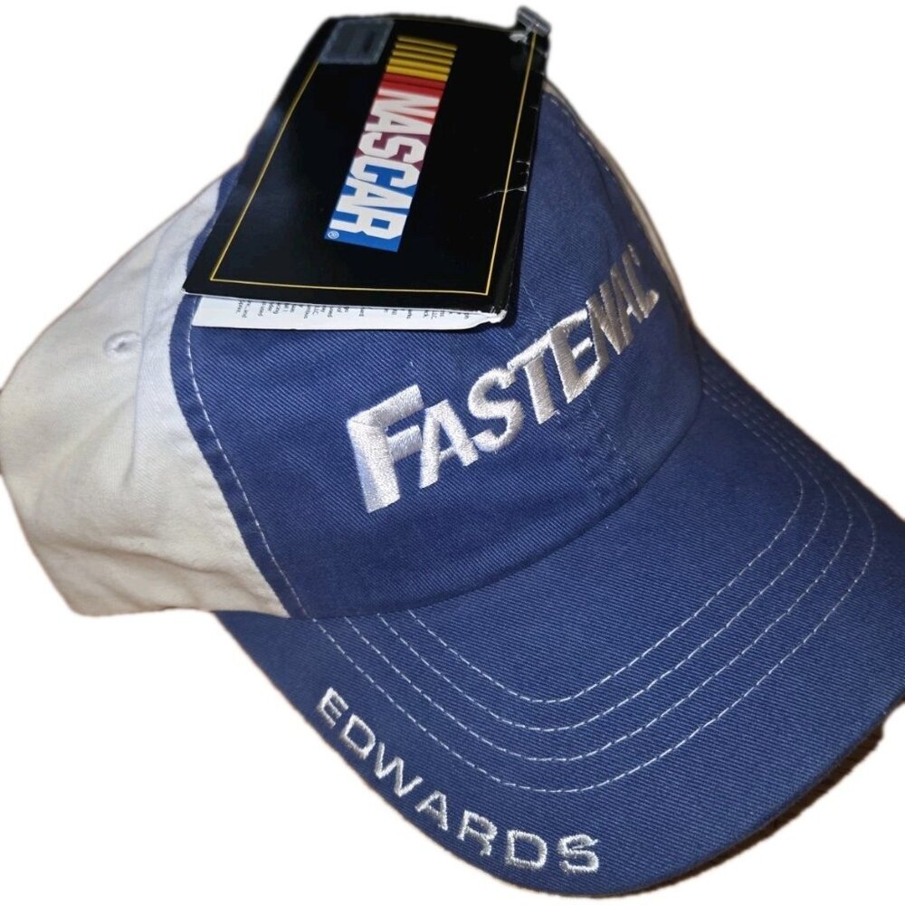 Fastenal NASCAR #99 Carl Edwards Hat NWT VTG Strapback Roush Fenway Racing Blue - Picture 2 of 5